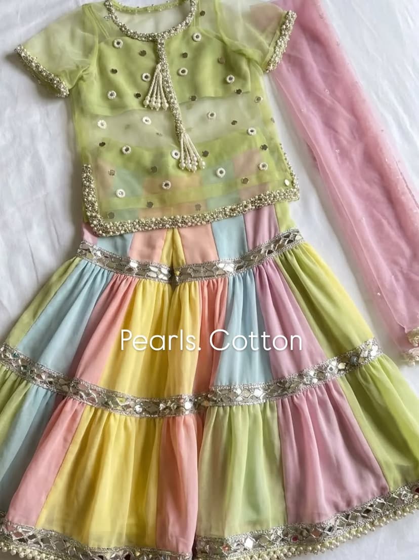 Pastel Multicolour Sharara Set